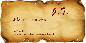 Jári Toszka névjegykártya